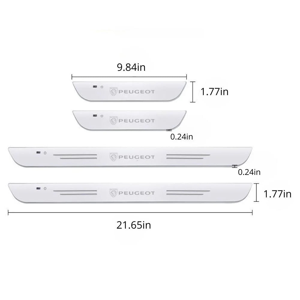 2 darabos csomag LED-es autós küszöblemezek