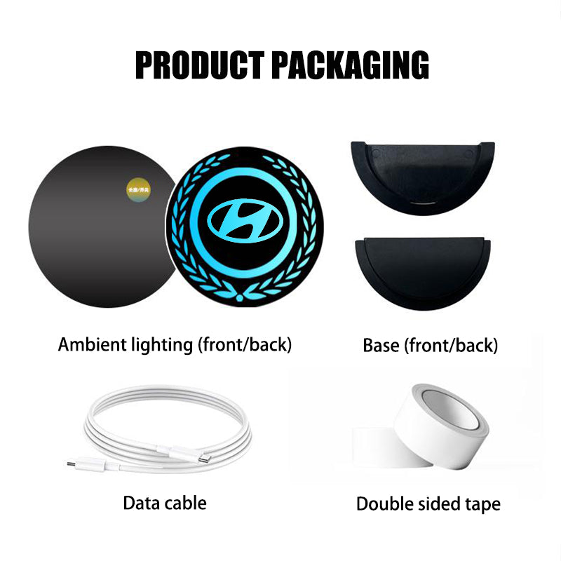 充電式LEDカーロゴ-ネオンライト効果